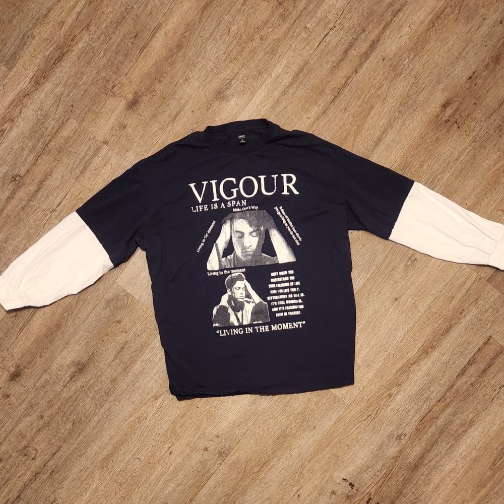 Vigour Is Life Navy And Withe Long Sleeve
